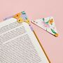 Personalised Floral Print Leather Corner Bookmark, thumbnail 3 of 5