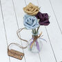 Personalised Handmade Single Large Linen Rose With Vase, thumbnail 3 of 3
