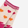 Women's Valentine's Day Bamboo Socks Pink Hearts, thumbnail 4 of 4