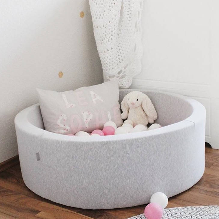 grey soft ball pit