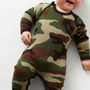 Army Camo Baby Grow With Bib Gift, thumbnail 1 of 2