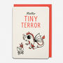 'Hello Tiny Terror' New Baby Card, thumbnail 2 of 2