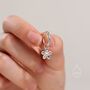 Sterling Silver Daisy Dangle Drop Huggie Hoop, thumbnail 3 of 12