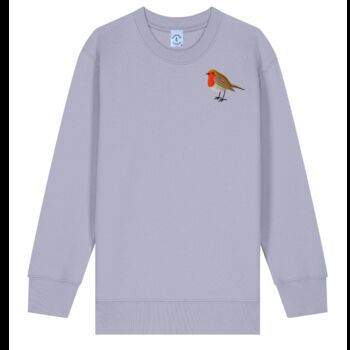 Childrens Unisex Organic Cotton Embroidered Robin Christmas Jumper, 11 of 11