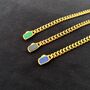 Gold Opal Gemstone Cuban Necklace Chain For Men, thumbnail 2 of 10