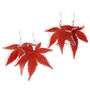 Red Maple Leaf Autumn Earrings, thumbnail 2 of 2