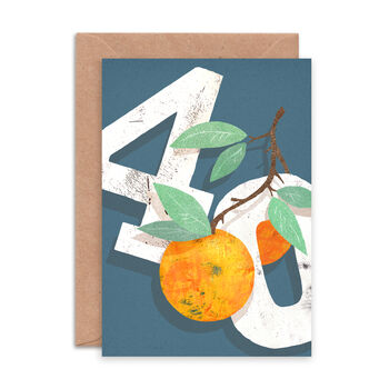 40th Birthday Illustrated Orange Card, 2 of 2