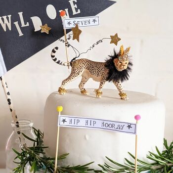 Personalised Cheetah Party Animal Cake Toppers, 5 of 10