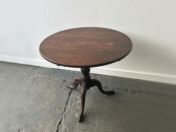 Antique Oak Tilt Top Tripod Side Table, 2 of 9