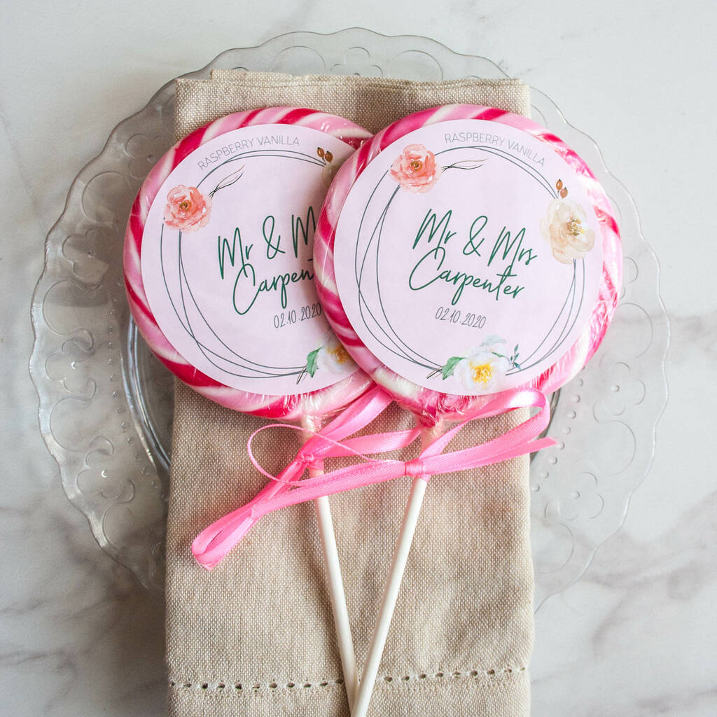 floral wreath wedding favour giant lollipops by holly's lollies ...