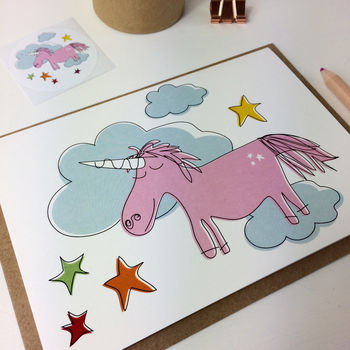 Unicorn Card With Sticker, 2 of 4