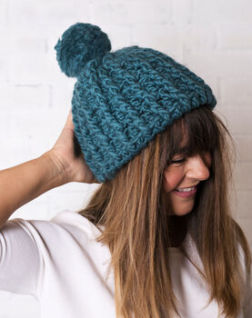 Melanie Pompom Hat Crochet Kit, 2 of 7