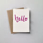 Hello Small Letterpress Card, thumbnail 2 of 3