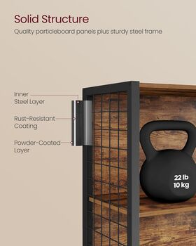 Six Tier Book Shelf Bookcase Shelving Unit Hooks, 6 of 7