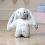 Personalised Grey Bashful Bunny Soft Toy, thumbnail 2 of 7