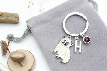 Pug Personalised Keyring Dog Owner Gift, 9 of 11