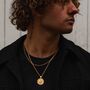 Men's 18 K Gold Plated Saint Michael Pendant, thumbnail 6 of 7