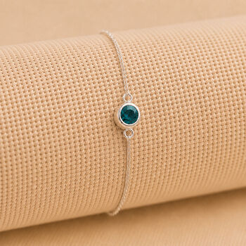 Adjustable Personalised Sterling Silver May Birthstone Bracelet, 2 of 9
