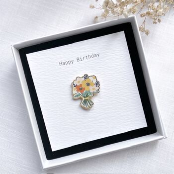 Flower Enamel Pin Happy Birthday Gift | Floral Keepsake Letterbox Gift For Her, 5 of 11
