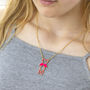 Pink Flamingo Lovebird Necklace, thumbnail 4 of 9