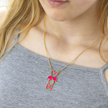Pink Flamingo Lovebird Necklace, 4 of 9