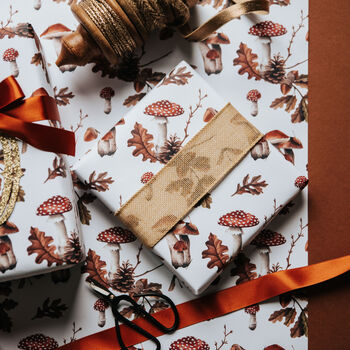 Woodland Mushroom Gift Wrap For Christmas, Birthdays And Special Occasions, 5 of 5