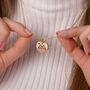 Pusheen The Cat Pink And Gold Heart Necklace, thumbnail 1 of 7