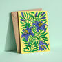 Floral Blue Lilies Greeting Card, thumbnail 1 of 4