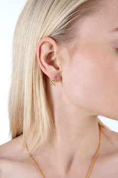 Sol Star Mini Studs In Gold Vermeil, 2 of 2