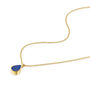 Teardrop Lapis Urn Necklace 18 K Gold Plated Silver, thumbnail 4 of 6