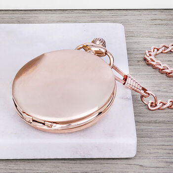 Personalised Pocket Watch Rose Gold, 3 of 4