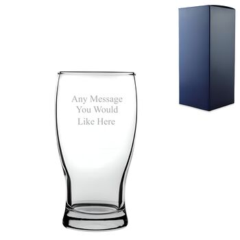 Engraved Tulip Pint Beer Glass With Gift Box, 2 of 2