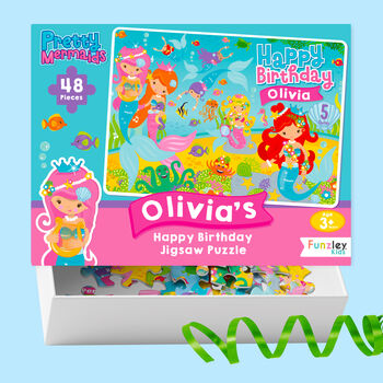 Personalised Mermaids Birthday Jigsaw Puzzle, 2 of 10