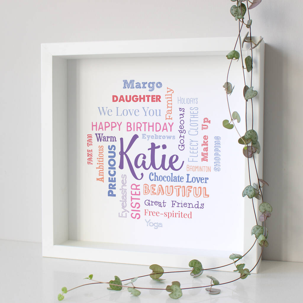 Personalised 18th Birthday Word Art Gift For Her, 1 of 5