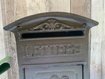 Wall Mounted Brown Metal Post Box Lockable Letter Box, 6 of 9