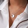 Sterling Silver Birthstone With Floral Initial Necklace, thumbnail 1 of 5