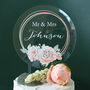 Personalised Wedding Cake Topper Clear Acrylic, thumbnail 1 of 6
