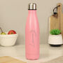 Personalised Heart Pink Metal Insulated Drinks Bottle, thumbnail 1 of 3