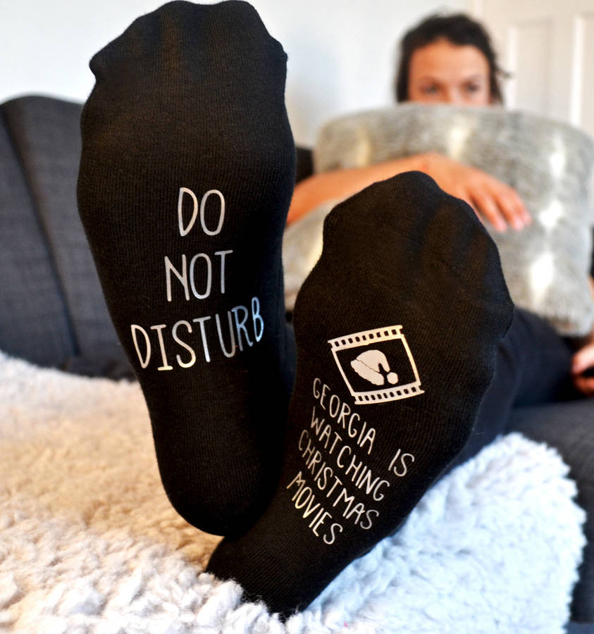 do not disturb watching christmas movies socks by solesmith ...