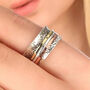 Personalised Sterling Silver Floral Trio Spinner Ring, thumbnail 1 of 10