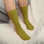 Ribbed Cuff Women's Bed Socks – Green, thumbnail 3 of 4
