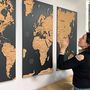 Extra Large Personalised Wooden And Mirror World Map Wall Art, thumbnail 1 of 3