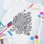 Personalised Flowers Colour In Child's T Shirt, thumbnail 1 of 4