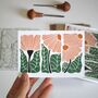 Floral Trio Linocut Notecards Set Of Eight, thumbnail 6 of 7