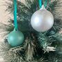 Green And Silver Christmas Baubles Set Of Six, thumbnail 3 of 7