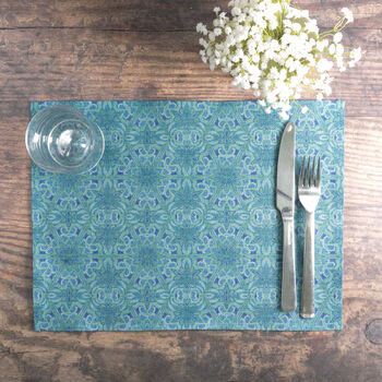 'Agapanthus' Blue Green Placemat, 4 of 8