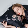 Silk Pillowcase Midnight Fleur Japonaise Blue, thumbnail 1 of 7