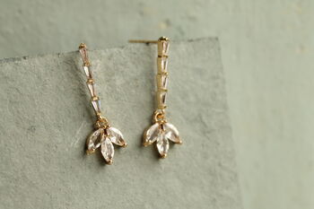 Crystal Petal Bridal Flower Earrings, 4 of 8