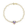 Real Flower Heart Chain 18ct Gold Plated Silver Bracelet – 11 Floral Styles, thumbnail 3 of 12