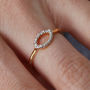 18ct Gold Plated Diamond Oval Ring, thumbnail 1 of 6